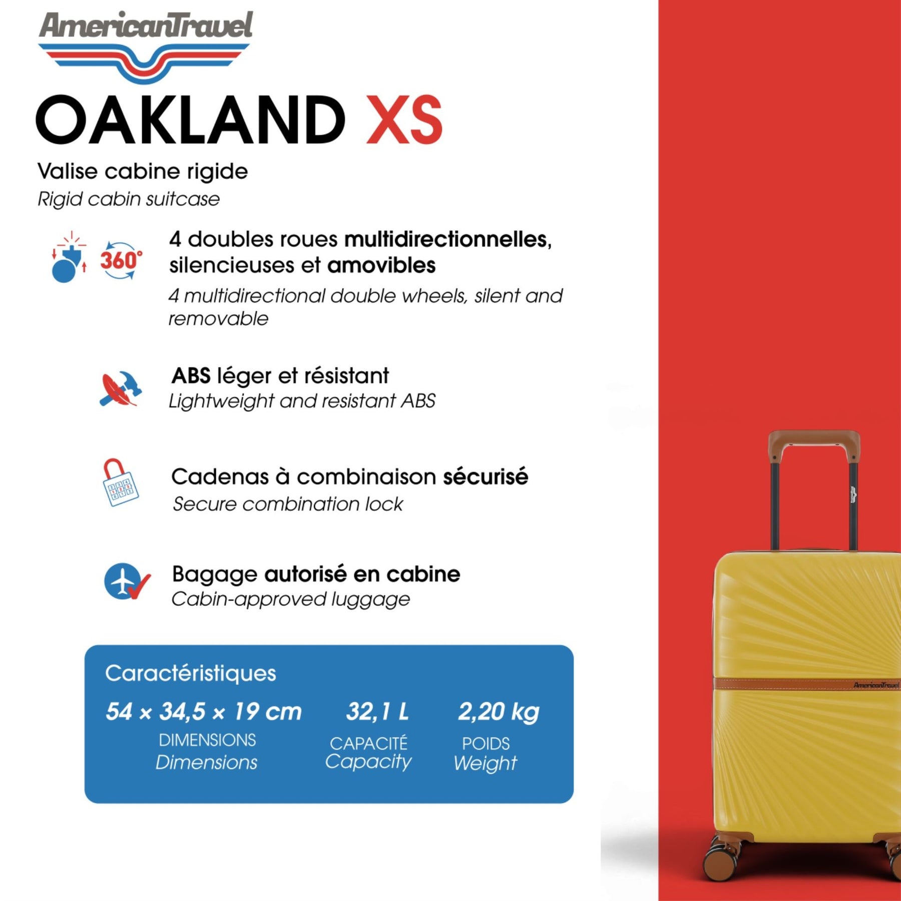 Set de 4 Valises Rigides OAKLAND-O