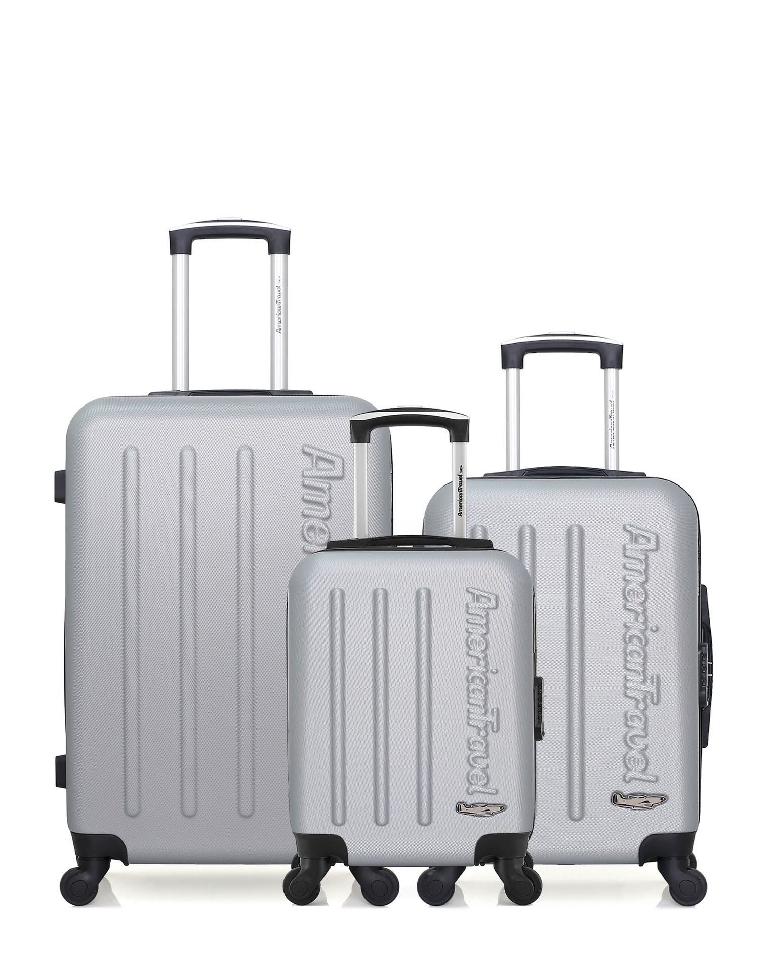 AMERICAN TRAVEL – 3er-Pack: Mittelgroßer Koffer, Handgepäck und Handgepäck XXS BRONX