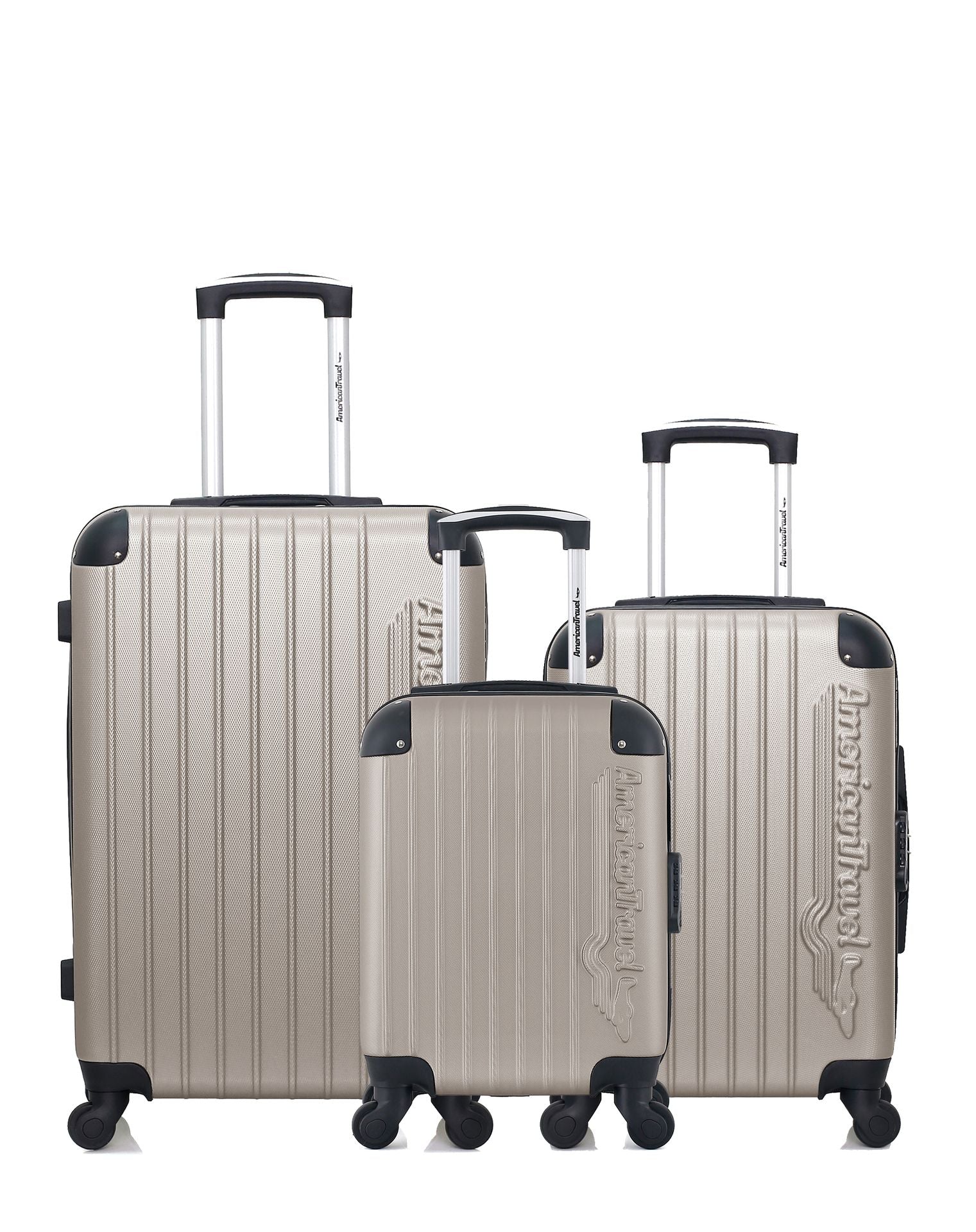 AMERICAN TRAVEL – 3er-Pack: Mittelgroßer Koffer, Handgepäck und Handgepäck XXS BUDAPEST