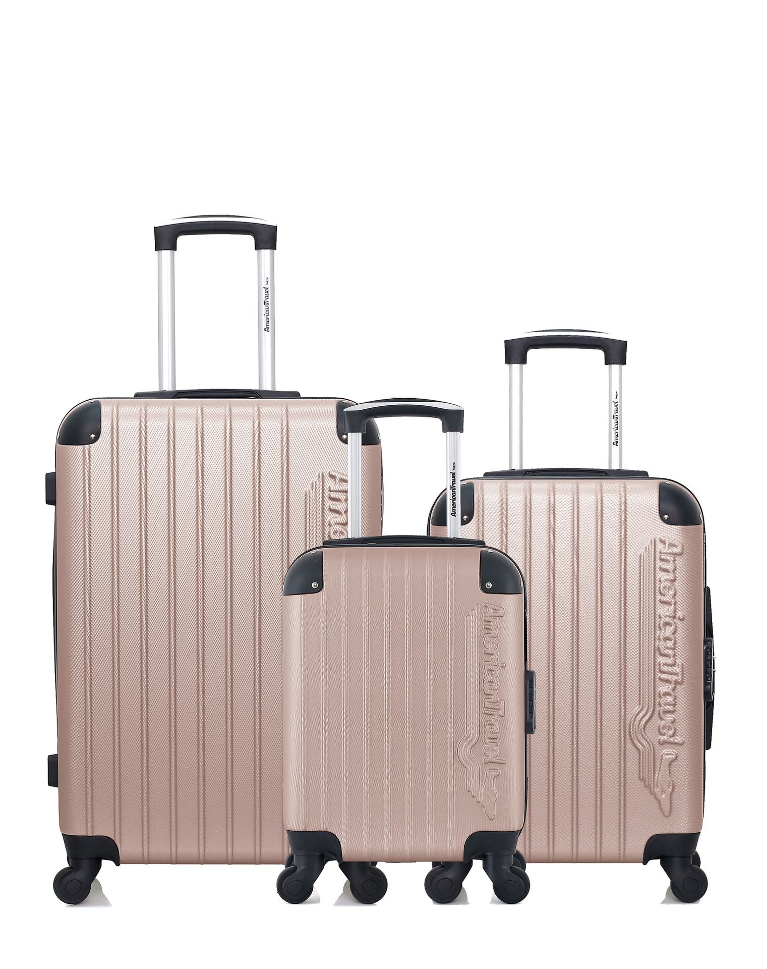 AMERICAN TRAVEL – 3er-Pack: Mittelgroßer Koffer, Handgepäck und Handgepäck XXS BUDAPEST